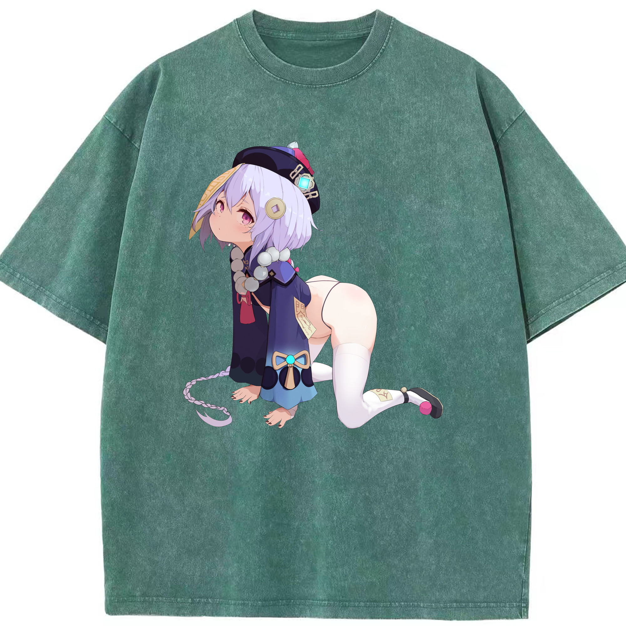 げんし神 七七 なな  genshin Nana 綿100% ヴィンテージ風 半袖Tシャツ（フロントプリント）
